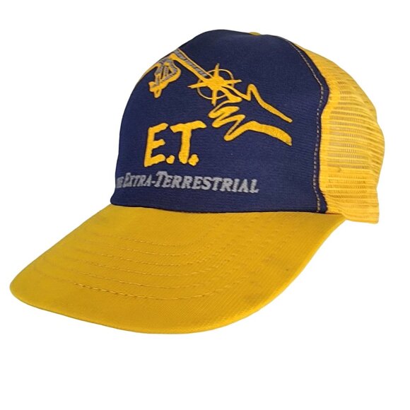 Vintage 80s E.T. Cap Men Accessories Trucker Hat ET Extraterrestrial Movie Blue - Picture 12 of 14